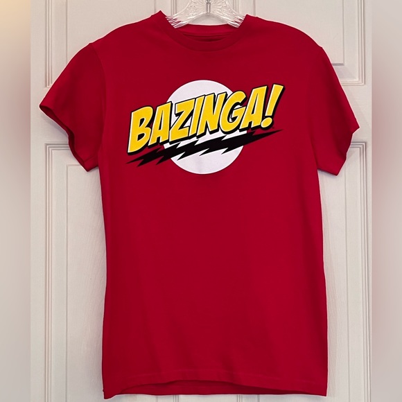 🌸3/$25 🆕 The Big Bang Theory Bazinga! Screen Print Crew Neck T-Shirt Size S - Picture 7 of 12